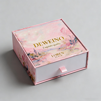 Boîte à parfum rose au design élégant avec poignée coulissante, emballage personnalisé avec logo
