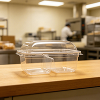 Boîte d'emballage en plastique PET transparente, écologique, de qualité alimentaire, sur mesure, pour gâteaux, pâtisseries, boulangerie, à emporter