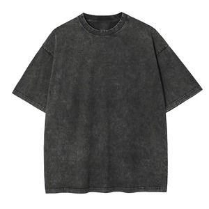 T-Shirt Personalizzata OEM con Stampa Grafica Lavata per Uomo, Abbigliamento <span class=keywords><strong>Streetwear</strong></span> di Design, Maglietta Nera con Grafica - Product Image 2