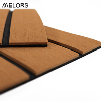 Revêtement de sol synthétique imperméable Melors en teck, matériau EVA, anti-UV, mousse, imitation feuille, pour pont de bateau, revêtement de sol en vinyle