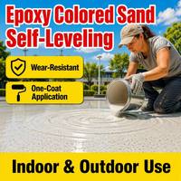 Revêtement de sol époxy auto-nivelant effet marbre couleur sable, marque SL, pour usage domestique et garage, résistant à l'usure, avec truelle à couteau