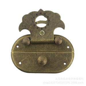 Cierre de Gancho y Bucle Duradero de Aleación de Zinc Antiguo 47x29mm para Caja de Joyería, Caja de Vino, Caja de Regalo - Product Image 3