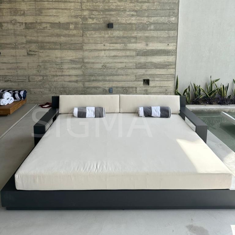 Sigma Hot sale Sun Lounger Garden Pool Side Aluminum Frame Lounge Bed Outdoor furniture set Chaise Daybed