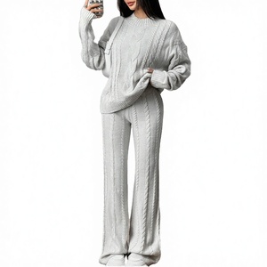 Suéter de Punto Acrílico con Cuello Redondo, Color Sólido, Casual, para Mujer, Primavera/Verano, con Logotipo Personalizado al por Mayor de Loveda, Ecológico - Product Image 3