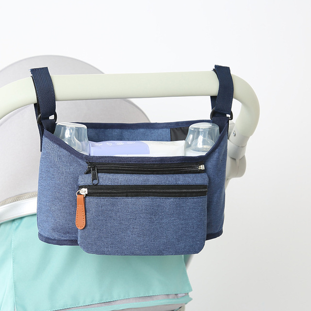 Stroller Organizer with Insulated Cup Holder, Detachable Phone Bag Portable Caddy Organizer Fits for All Stroller Types