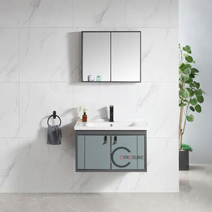 2025 nuevos gabinetes y tocadores de madera personalizados, gabinetes de tocador de baño, fregadero de gabinete montado en la pared de diseño Simple moderno - Product Image 2