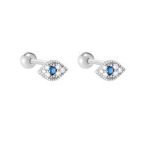 Boucles d'oreilles clous en argent sterling 925 avec zircon taille princesse pour femmes, tendance, plaqué or, cadeau