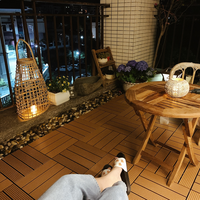 Wpc Interlocking Deck Fliesen mit Kunststoffs ockel mit 300*300 Balkon boden Holz verbund planke