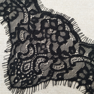 Black Nylon lace trim Eyelash lace <b>Ribbon</b> with Flower Decoration for Dresses Bags <b>Weddings</b> New Style Clothing - Product Image 4