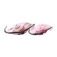 Decoratieve handgeblazen glazen snoepvaas met paarse gradiënt en elegante gekrulde rand voor snacks, sieradenschaal, thuis- en hoteldecoratie