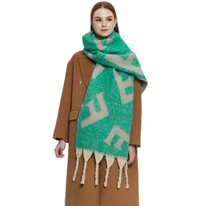 Chaud hiver écharpe cachemire femmes Pashmina conception impression châles Wrap femme épaisse couverture douce Bufanda étoles
