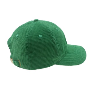 หมวกเบสบอลคอร์ดูรอยคุณภาพสูงแบบสั่งทำพิเศษ 6 แผง ปักลายสีเขียว หมวกแก๊ปทรงแด๊ด - Product Image 4