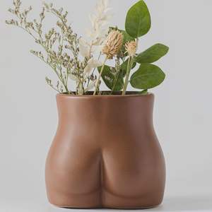 Boob Planter: Vase de plantes à fleurs en céramique de forme féminine avec trou de drainage-Sculpture de <span class=keywords><strong>buste</strong></span> unique - Product Image 5