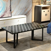 Table basse en bois avec miroir infini et tunnel lumineux LED, cube réfléchissant personnalisable pour la décoration moderne du salon