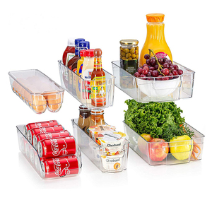 Pilihan menyenangkan makanan hewan peliharaan bening wadah penyimpanan aman Stackable dapur kulkas Organizer keranjang Set kulkas