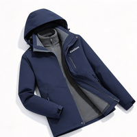 Veste à capuche pour homme personnalisée 3 en 1 avec doublure en polaire amovible, résistante à l'eau, pour la randonnée en plein air, OEM, imperméable, softshell, pour la chasse