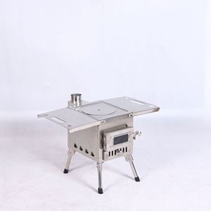 <span class=keywords><strong>Estufa</strong></span> de <span class=keywords><strong>Leña</strong></span> Portátil Plegable de Acero Inoxidable para Camping y Picnic con Bandeja para Hornear, <span class=keywords><strong>Estufa</strong></span> Multifuncional Tipo <span class=keywords><strong>Cassette</strong></span> - Product Image 5