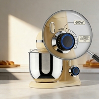 Batteur sur socle 5L 800W avec crochet pétrisseur électrique, 10 vitesses, tête inclinable pour pâte à pain et gâteau, bol en acier inoxydable, OEM