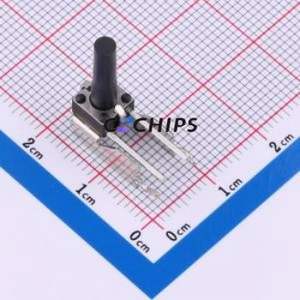 TC-6615K Tactile Switch Through hole Component THT,6x6.1mm Switch Single Pole Single Throw Round Button 2.6N Right Angle Insert - Product Image 1