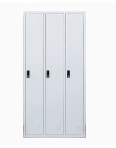 Meuble de bureau convertible moderne en acier à 3 portes, armoire métallique modulaire pour salle de sport, maison, hôtel, salon, bibliothèque, chambre à coucher, finition poudrée - Product Image 3