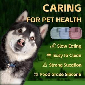Customized Logo Silicone <b>Slow</b> <b>Feeder</b> Anxiety Relief Licking Pad Lick Mat for Dog Silicone Lick Mat Pad Silicone Dog Bowl - Product Image 4