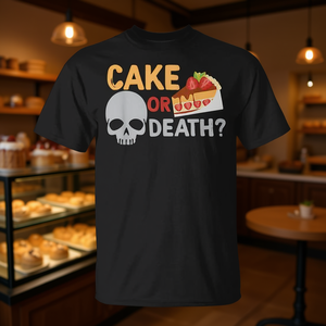 Camiseta Cake Or Death Skull Bakery, camisa informal negra para hombre - Product Image 3