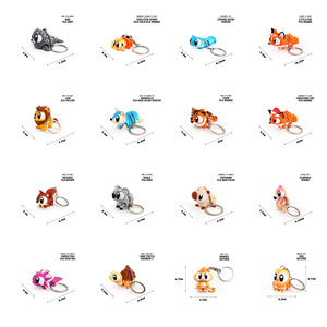 Porte-clés animal à grands yeux multicolore imprimé en 3D, articulations mobiles, mignon, créatif, accessoire de décoration, pendentif de sac fantaisie - Product Image 3