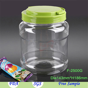Grande <span class=keywords><strong>de</strong></span> 2500 ml <span class=keywords><strong>de</strong></span> plástico transparente para <span class=keywords><strong>mascotas</strong></span> frascos <span class=keywords><strong>de</strong></span> almacenamiento con tapas - Product Image 2