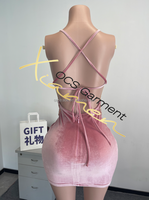 Ocstrade Vacances Femme Robe Autotest K008 K006 Entièrement Perlé Lourd Velours Robes De Soirée À Lacets Strass Sexy Club Robes