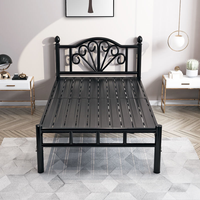 Lit pliant moderne et minimaliste, simple/double, portable, avec cadre en fer renforcé et épaissi, mobilier de maison pour dortoir et location