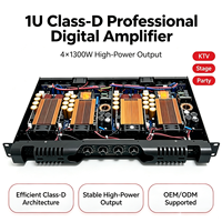 Amplificateur numérique professionnel 1U Classe D 4x1300W (prise en charge OEM/ODM) – Idéal pour KTV, scènes et soirées
