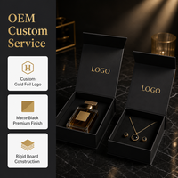 Custom Logo Kraft Paper Black Magnetic Rigid Boxes for Cosmetic & Photo Frame Packaging Recyclable Gift Box with Sponge Inserts