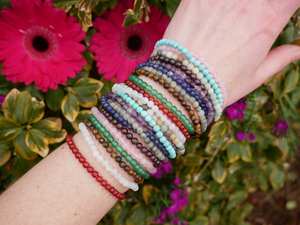 Pulseras de Cuentas de 4mm con Poder Curativo de Reiki, Joyería de Piedras Preciosas de Cristal para Aliviar el Estrés y la Ansiedad, Pulseras Redondas Naturales - Product Image 2