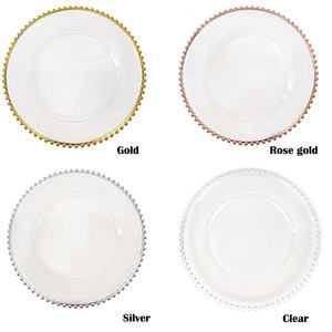 מנות חתונה 13 אינץ 'זהב שונית מפלסטיק מטח לארוחת ערב תחת מטען צלחת מעוגל - Product Image 4