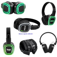 Casque audio sans fil professionnel RF890 UHF Silent Disco à 3 canaux avec LED pour événements, fêtes, location et vente en gros