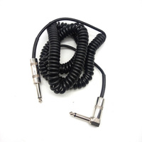 Câble de guitare enroulé 6,35 mm TS Mono 1/4 pouce, cordon d'instrument droit à angle droit 8 m pour guitare électrique et basse
