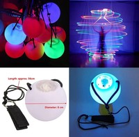 Balle lumineuse LED multicolore de haute qualité, balle lumineuse avec cordon, balle lumineuse LED pour danse du ventre, jouets