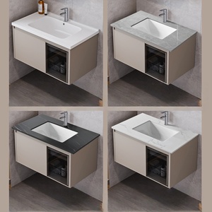 ตู้ห้องน้ำแบบเรียบง่ายพร้อมอ่างล้างหน้าเซรามิกในตัวและกระจกอัจฉริยะ - Product Image 3