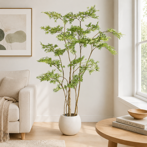 Arbre d'érable japonais artificiel réaliste en pot, plante verte artificielle pour l'aménagement intérieur résidentiel et commercial - Product Image 1