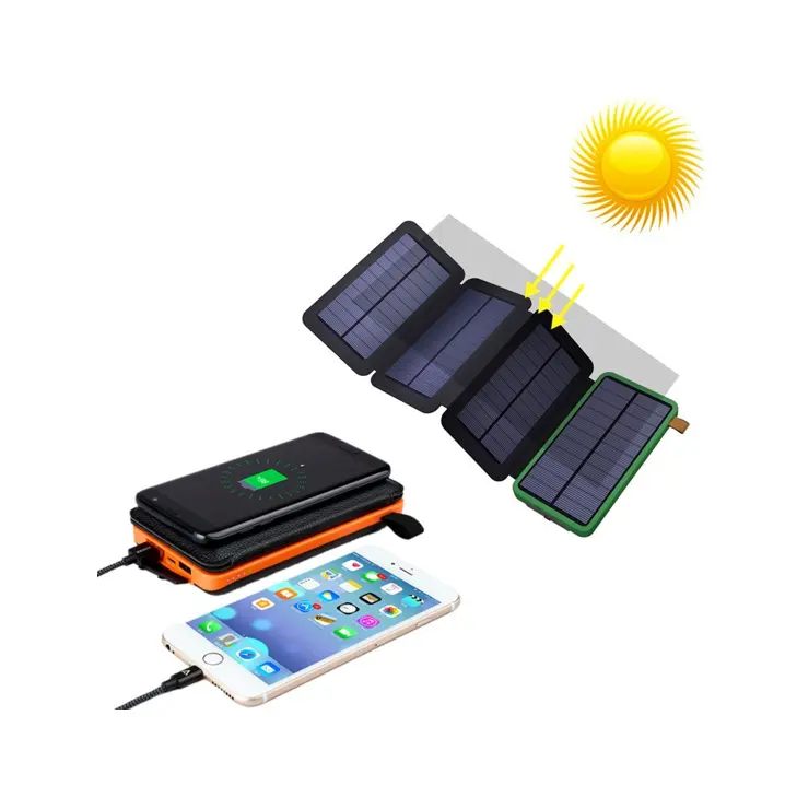 New products Solar Power Bank 20000mAh Dual USB Portable Solar Wireless Charger for phone laptop portable battery charger