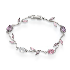 Offre Spéciale – Bracelet en Plaqué Or Motif Floral Tulipe, Bracelet Feuille de Cristal Coloré, <span class=keywords><strong>Bijoux</strong></span> Délicats <span class=keywords><strong>Naturels</strong></span> pour Femme - Product Image 4