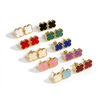 Boucles d'oreilles clous tendance pour femme en acier inoxydable de haute qualité, 15 mm, plaquées or 18 carats, inaltérables, vente en gros usine