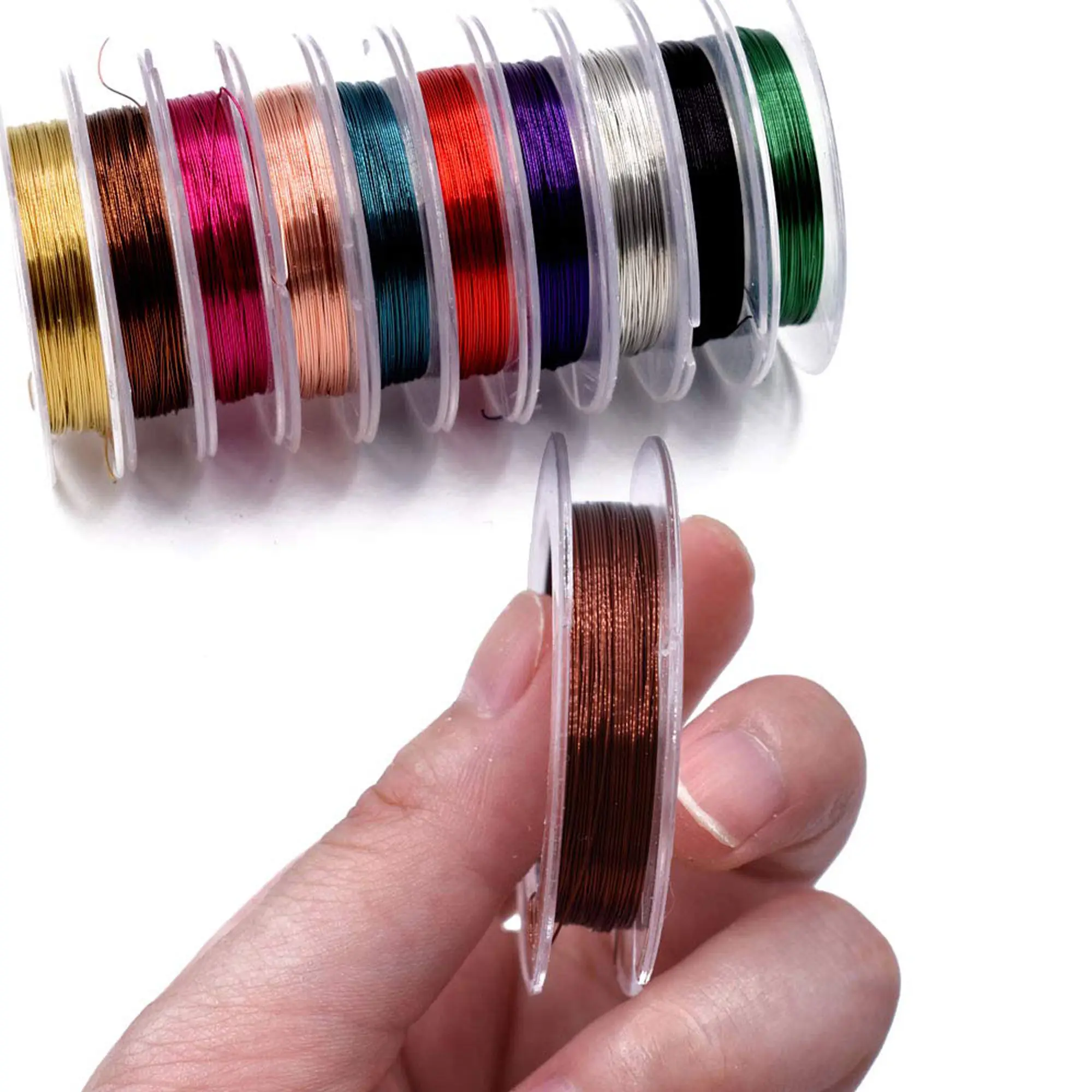 10 adet karışık renkler 0.3MM bakır tel sinek bağlama malzemeleri sinek balıkçılık için el yapımı malzemeler Larve Nymph flama