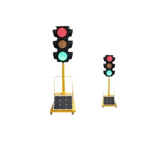 Feu de signalisation routière portable solaire avec affichage LED, lampe de signalisation d'avertissement pour travaux routiers - Product Image 5