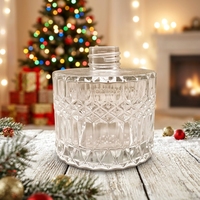 Botol Reed Diffuser Kaca Bening Embos Putih Tinggi 120ml Grosir, Logo Custom, Tutup Logam, Aroma untuk Rumah dan Hotel