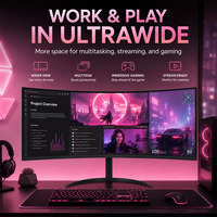 Monitor curvo para juegos de 34 pulgadas, 240Hz, 1ms de tiempo de respuesta, panel IPS 2K, sincronización adaptable, sin parpadeo, sin marco, frecuencia de actualización ultra rápida