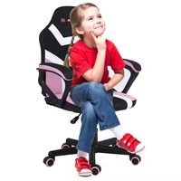 Chaise de jeu ergonomique pour enfants rose moderne et bon marché avec base à cinq étoiles réglable en hauteur pour utilisation sur ordinateur