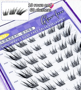 Pestañas Postizas UWN Starfall Sin Pegamento, Estilo Ojo de Zorro con Brillo, 9-13mm, 60 Piezas, Pestañas Sin Pegamento para Maquillaje Diario y de Fiesta - Product Image 2