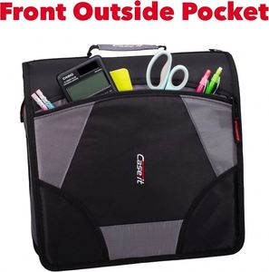 Porte-documents de voyage Case-it Factory en gros avec fermeture éclair, classeur à anneaux rond de 15 pouces pour ordinateur portable et tablette, organiseur de documents - Product Image 6