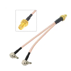 3G 4G Antenna SMA Female to Dual CRC9/SMA/TS9 Connector Y Type Splitter Combiner RF Coaxial Pigtail Cable for 3G 4G Modem Router